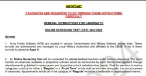 Army Public School Recruitment 2024