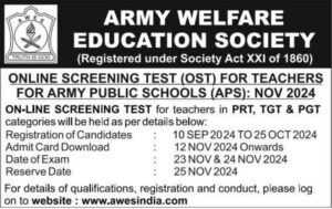 Army Public School Recruitment 2024