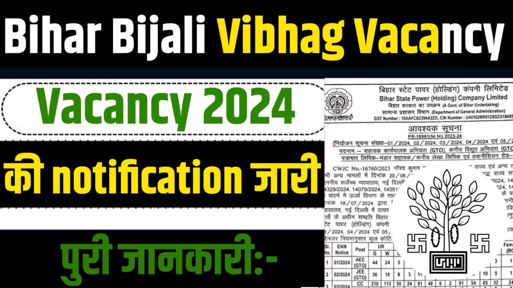 Bihar Bijali Vibhag Vacancy 2024