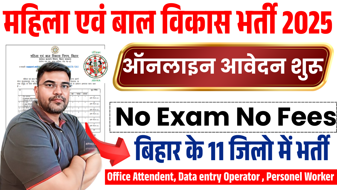 Bihar Women and Child Development Corporation Jobs Update 2025