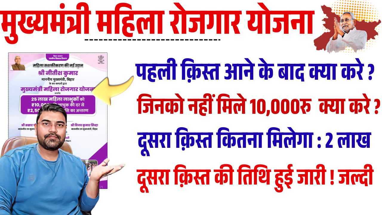 Bihar Mahila Rojgar Yojana 2nd Installment Date Out