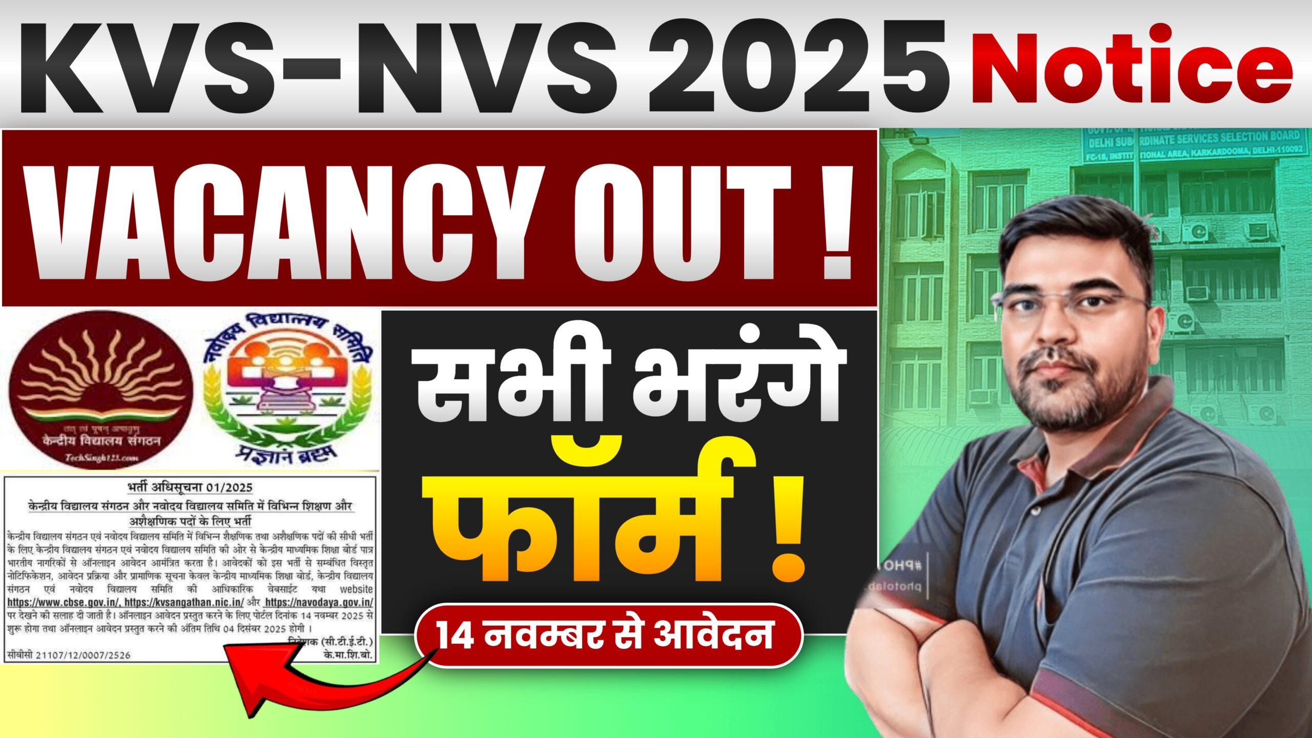 KVS & NVS Recruitment 2025 Notification Out | Teaching & Non-Teaching Posts Full Details